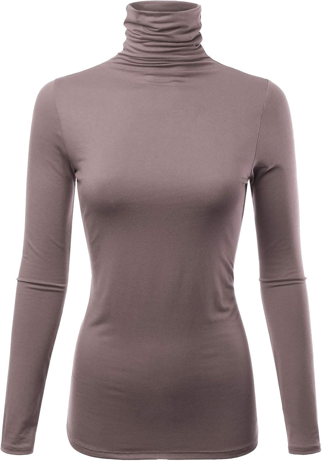 FASHIONOLIC Womens Premium Long Sleeve Turtleneck Lightweight Pullover Top Sweater (S-3X, Made in USA)