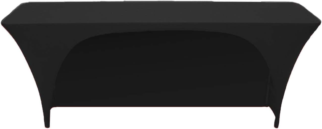 YOUR CHAIR COVERS - Spandex 6 Ft x 18 Inches, Narrow Classroom Open Back Rectangular Training Stretch Tablecloth - Black