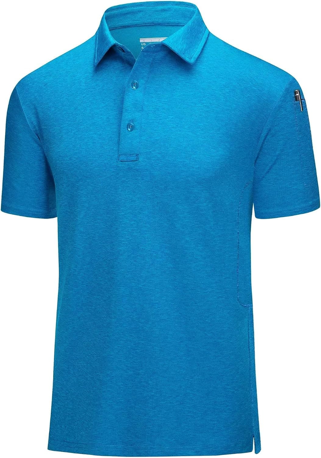 MAGCOMSEN Men's Polo Shirts 3 Button Placket Quick Dry Performance Summer Shirts Pique Jersey Golf Polo Shirt