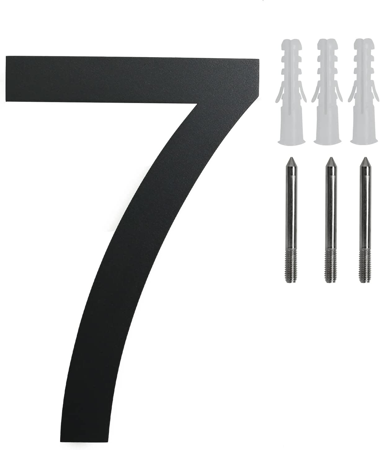 Fitous 8 inch Stainless Stell House Numbers Floating Home Address Numbers Outside for Warehouse, Front Garage or More,Elegant Black Colors,Number 7