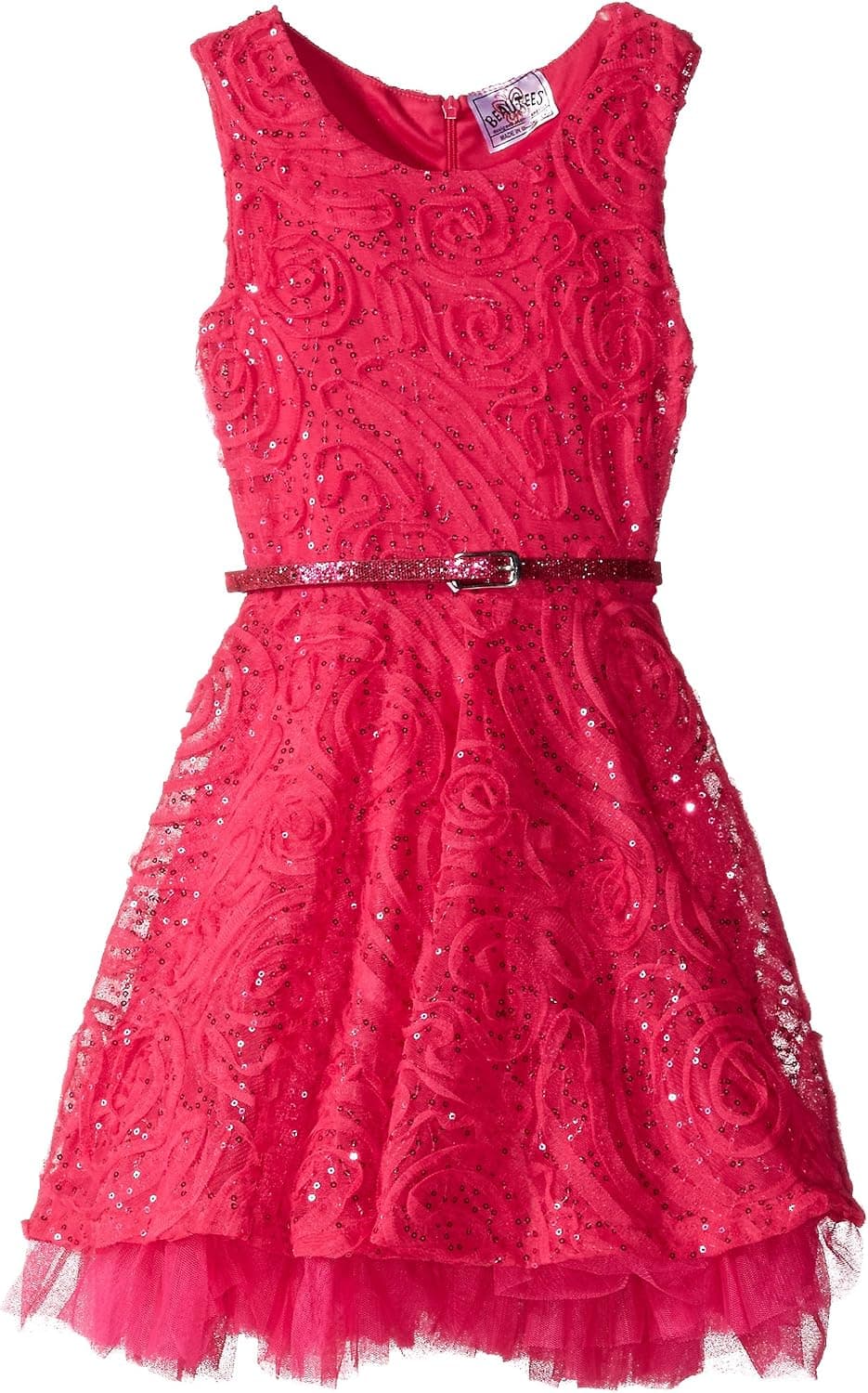 Beautees Girls' All Over Soutache Dress