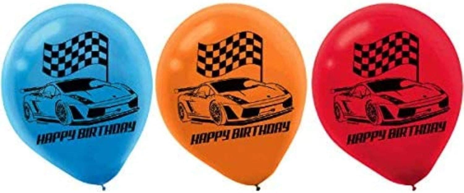 Hot Wheels Birthday Latex Balloons - 12" | Assorted Colors | Pack of 6
