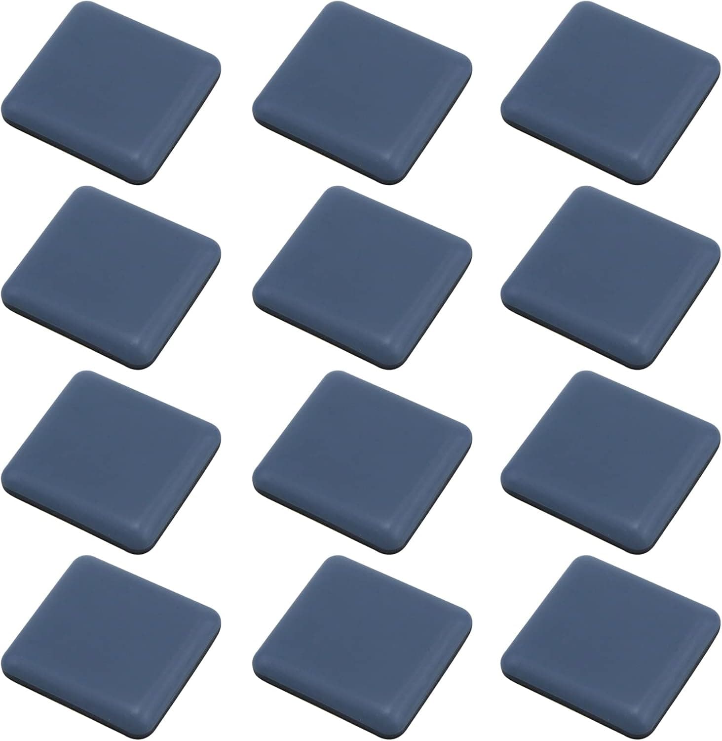 Antrader 12 pcs Furniture Sliders for Carpet 1-3/5" x 1-3/5" Square Furniture Moving Pads