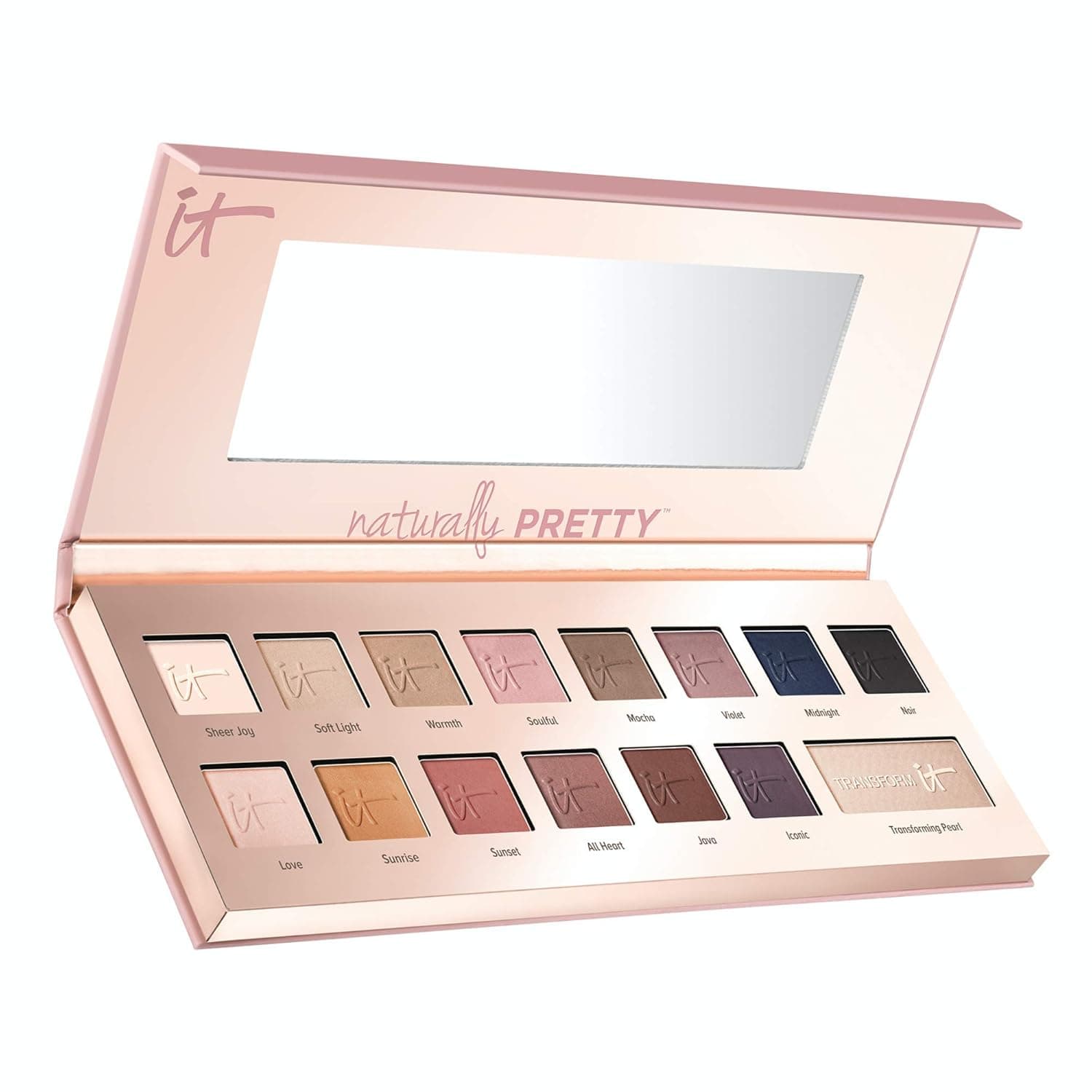 iT Cosmetics Naturally Pretty Matte Luxe Transforming Eyeshadow Palette 14 Shades Plus Transforming Pearl