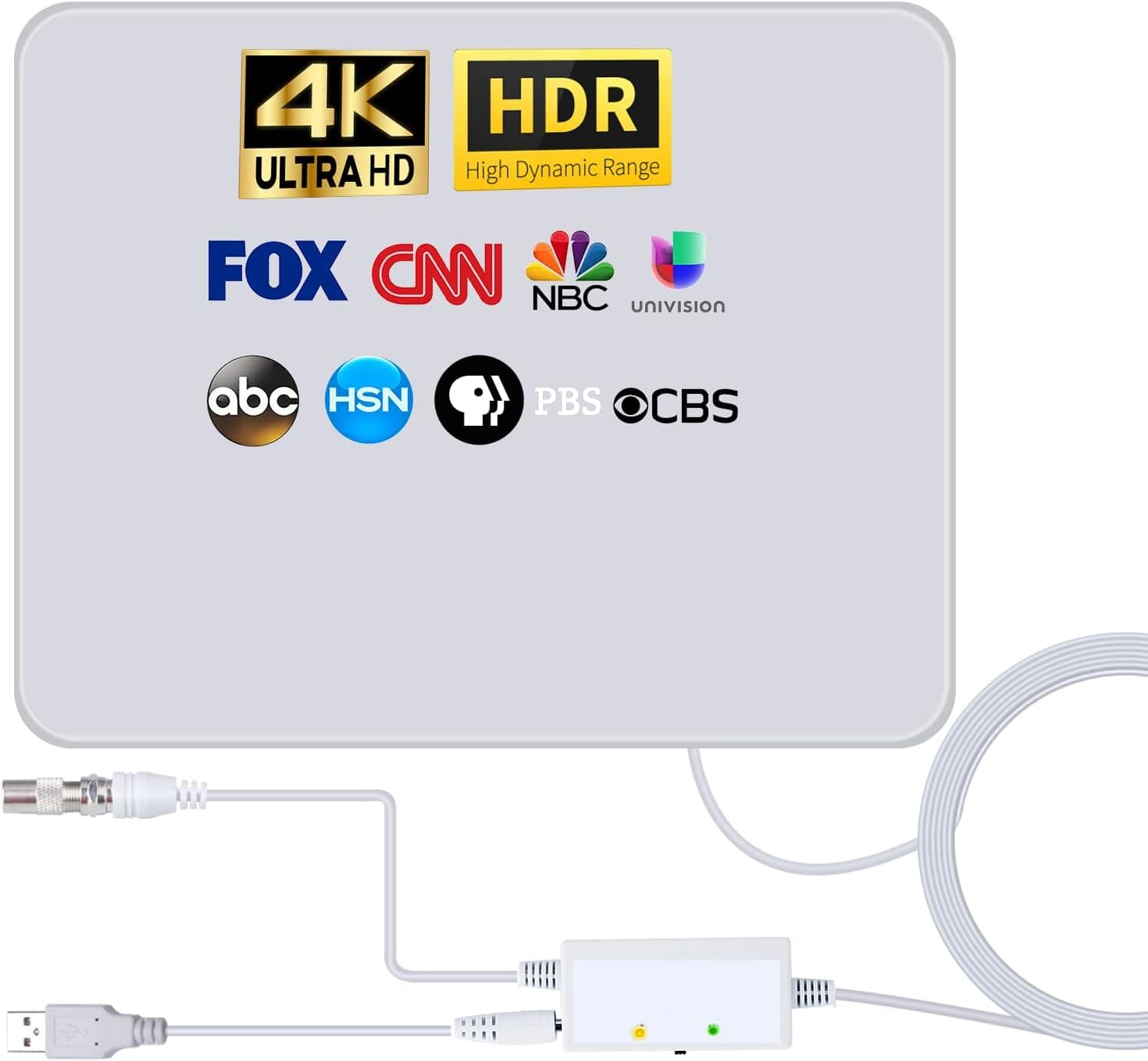 TV Antenna for Smart TV - 400+ Miles Range Portable Digital Antenna Indoor Outdoor - Support 4K 1080p Smart TV and All Older TV's - Amplified HD Antenna with Powerful Signal Booster - 33ft Coax Cable…