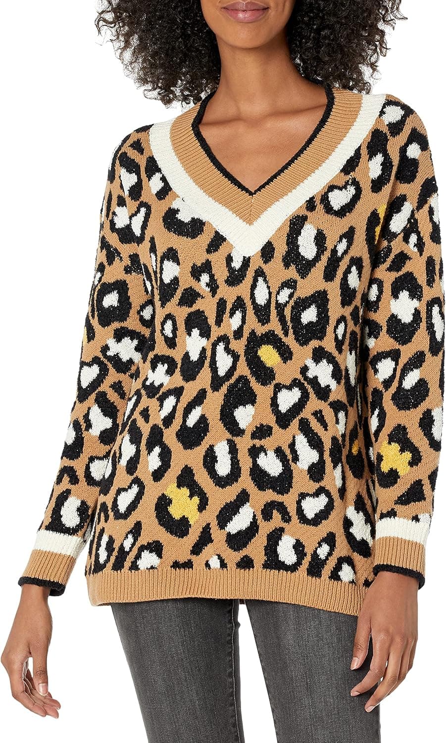 Cable Stitch Women's Animal Print Jacquard Sweater