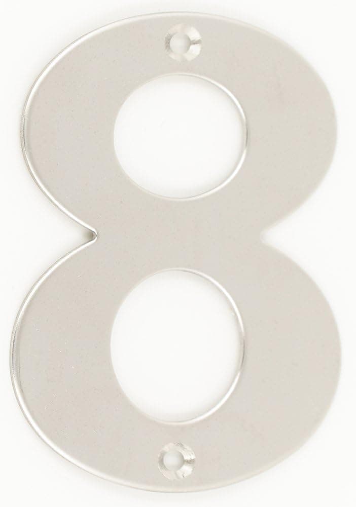 ZW Hardware SS100 4 Inch 304 Stainless Steel Bright Stainless Steel House Number 8