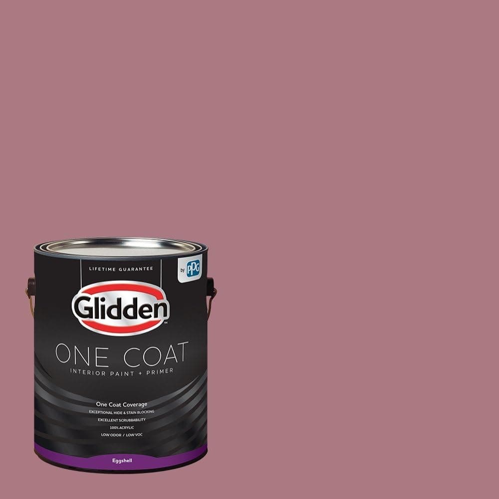Glidden Interior Paint + Primer: Pink/Mauve Madness, One Coat, Eggshell, 1-Gallon