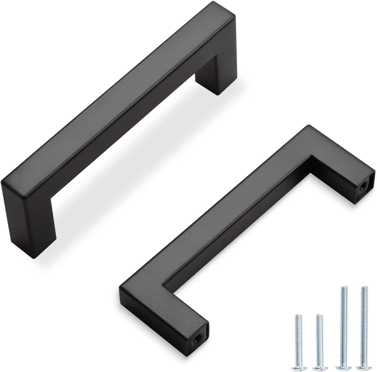 OCQ 10 Pack Black Cabinet Pulls Matte Black Cabinet Handles 3-3/4 Inch Hole Center, Black Drawer Pulls Modern Kitchen Cabinet Pulls Cupboard Hardware Handles Dresser Drawer Handles