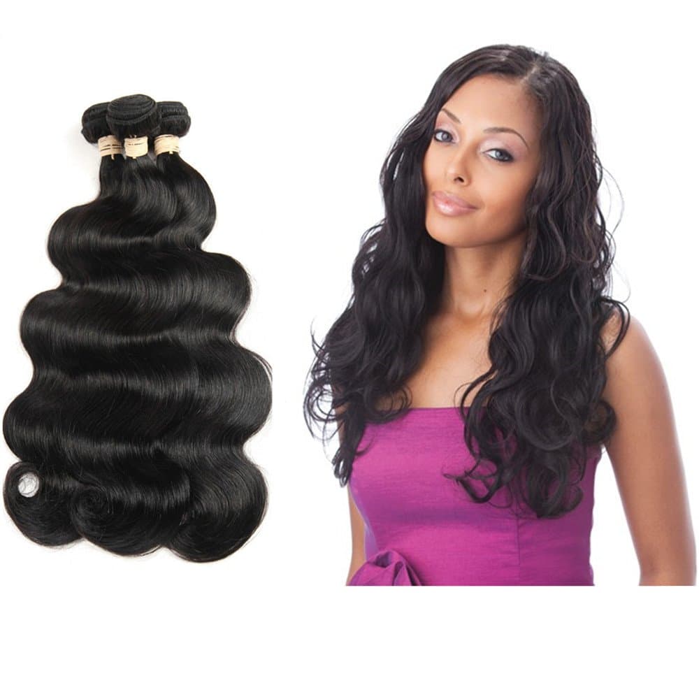 HC Hair Peruvian Human Hair Body Wave 3 Bundles 7A Unprocessed Virgin Human Hair Extensions Natural Black 12 14 16 Inch