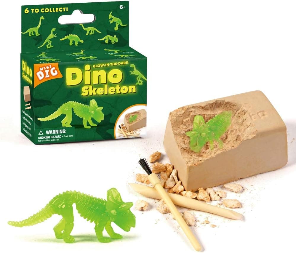 TFLB Dinosaur Fossil Dig Kit for Kids Jurassic Park Toys As Stem Toys Educational Toys with Gypsum Chisel Brush Dig Out Dinosaur Skeleton Holiday Birthday Gifts for Kids (Fluorescence Dinosaur)
