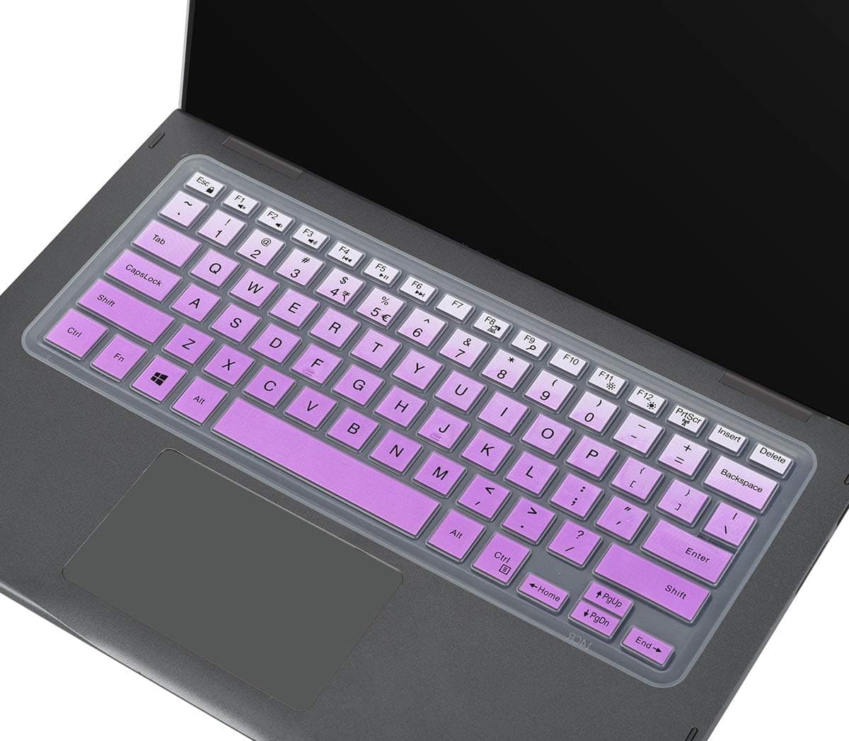 Keyboard Cover for Dell Inspiron 13 5368 5378 5379 7370 7372 7373 7375 7368 7369 7378 7380 7386, Inspiron 15 7568 7570 7573 7580 7586, XPS 15 7590 9550 9560 9570 Keyboard Skin -Gradual Purple