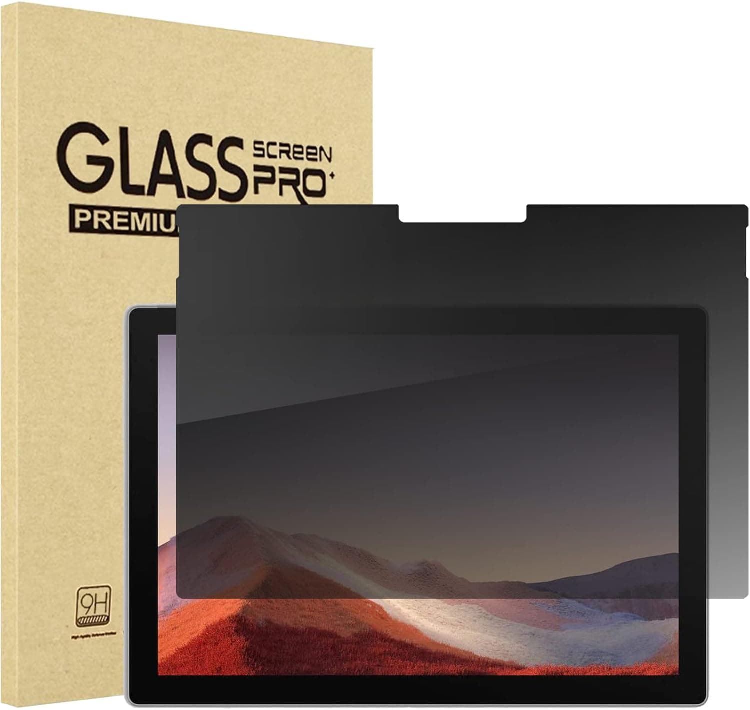 ProCase Privacy Screen Protector for Surface Pro 7 Plus, Pro 7, Pro 6, Pro 5, Pro 4, Tempered Glass Dark Anti-Spy Screen Film Guard for 12.3 Inch Surface Pro 7+/7/6/5/4