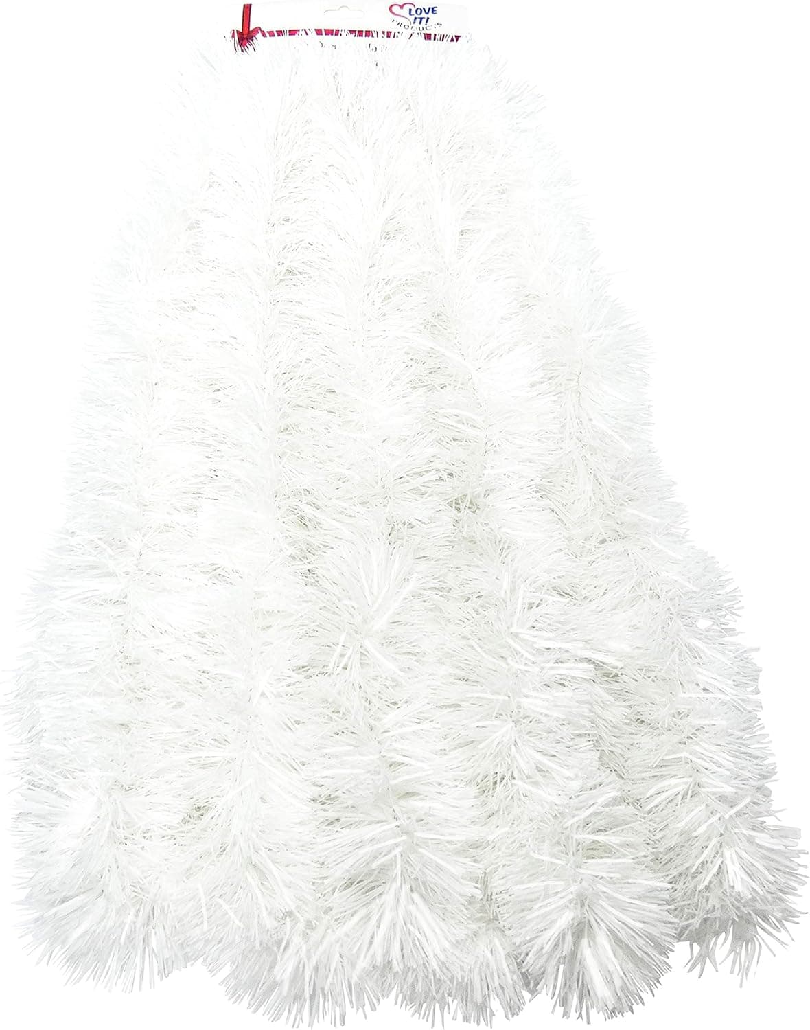 Love It Products Tinsel Garland 25 ft, Perfect for Christmas, New Year's Eve Celebration, Wedding, Birthdays, Festivities, Special Events, Decorative Accents-1 White, 25 ft. Long