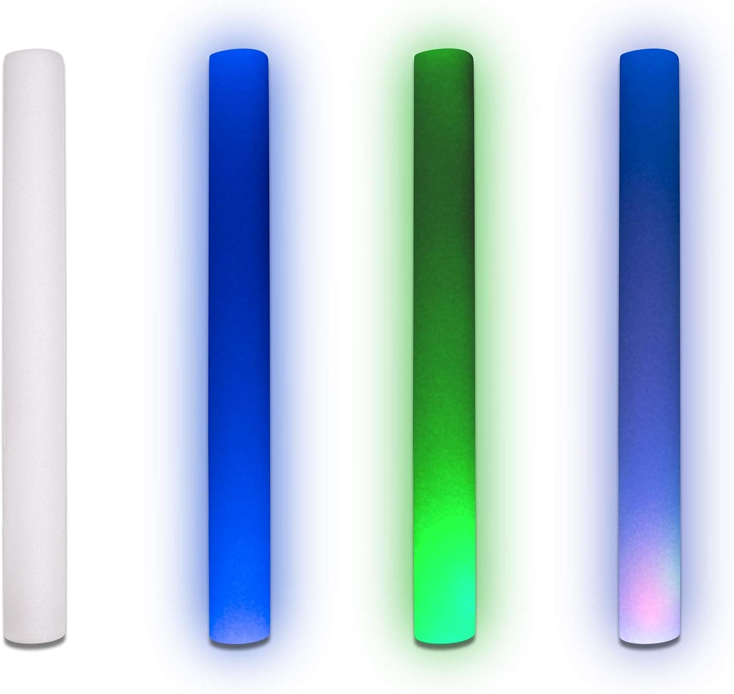 Fun Central 12 Pack - LED Supreme Foam Stick Baton Bulk - Light Up Batons for Wedding, Concert and Party - Multicolor