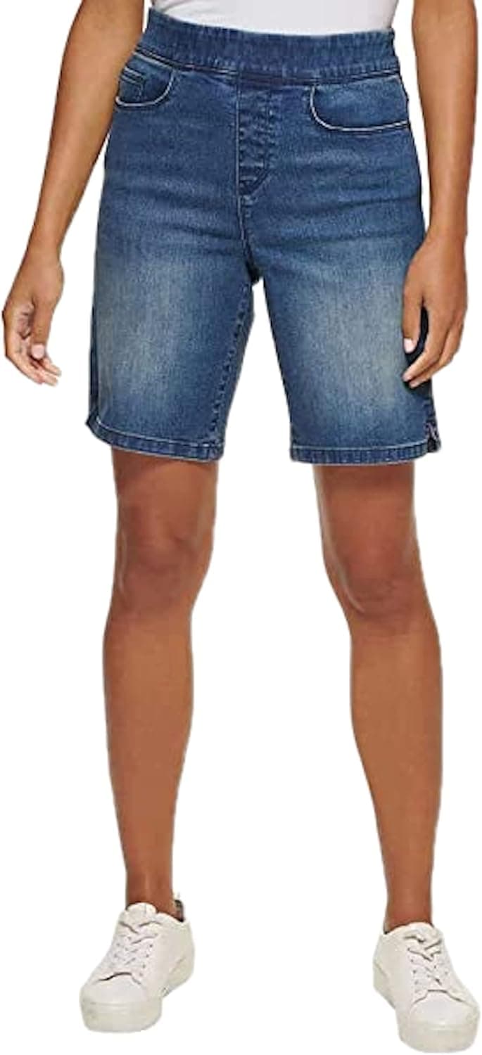 DKNY Jeans Womens Lightweight Pull On Bermuda Short