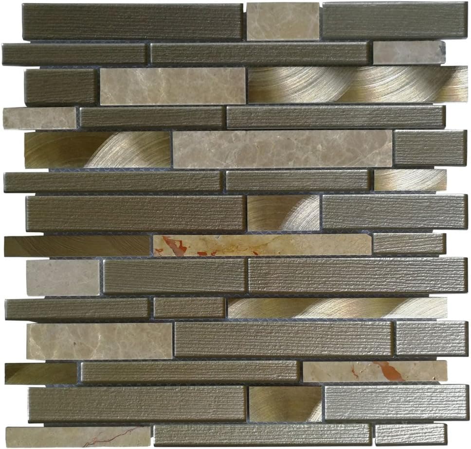 Art3d Decorative Glass Wall Tile for Kitchen Backsplash/Bathroom Backsplash (10 Pack)