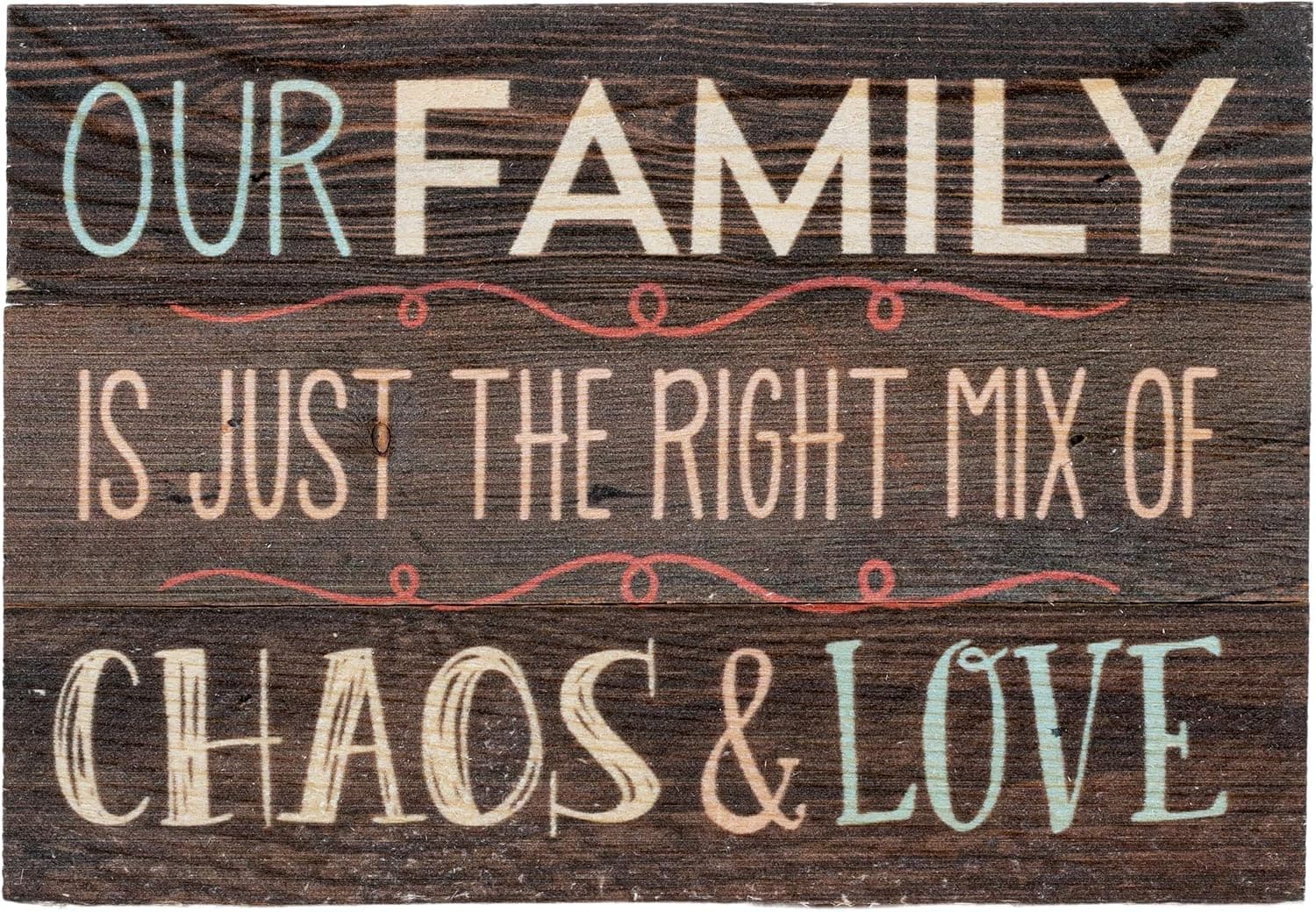 P. Graham Dunn Our Family Dark Stained Plank 5 x 7 Small Wood Plank Design Plaque Sign