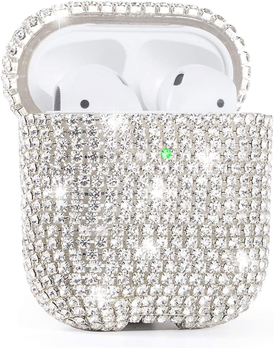Vliigts Bling AirPods 2nd Generation Case Cover Glitter Diamond Sparkly AirPod Case Compatible with AirPods 1 2 for Girls Women