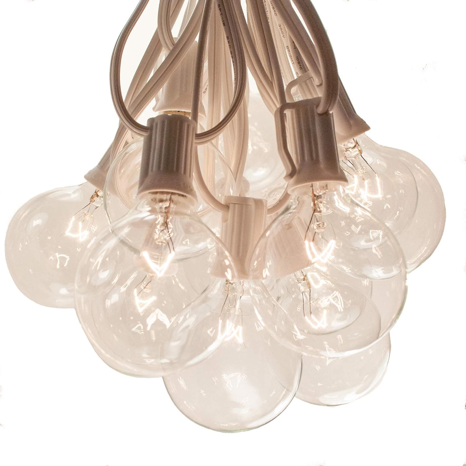 Hometown Evolution, Inc. 10 Foot Outdoor Globe String Lights (10 Foot, G50 Clear - White Wire - 2" 7-Watt Bulbs)