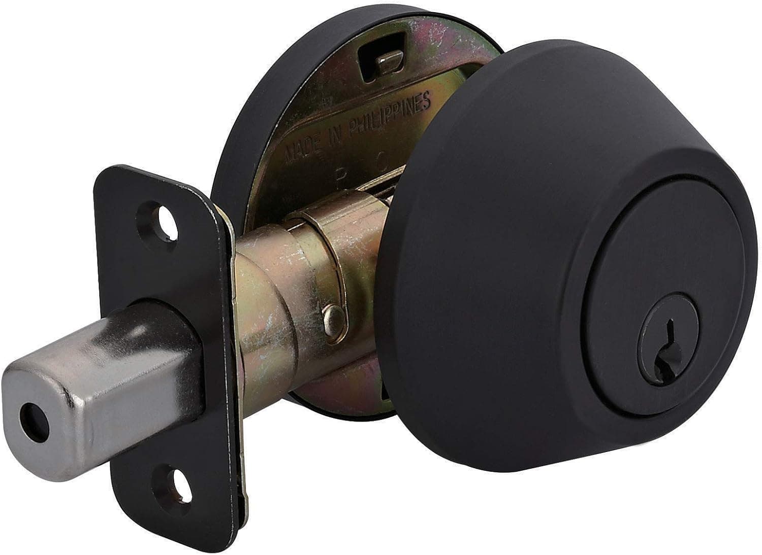 Amazon Basics Deadbolt - Single Cylinder - Matte Black