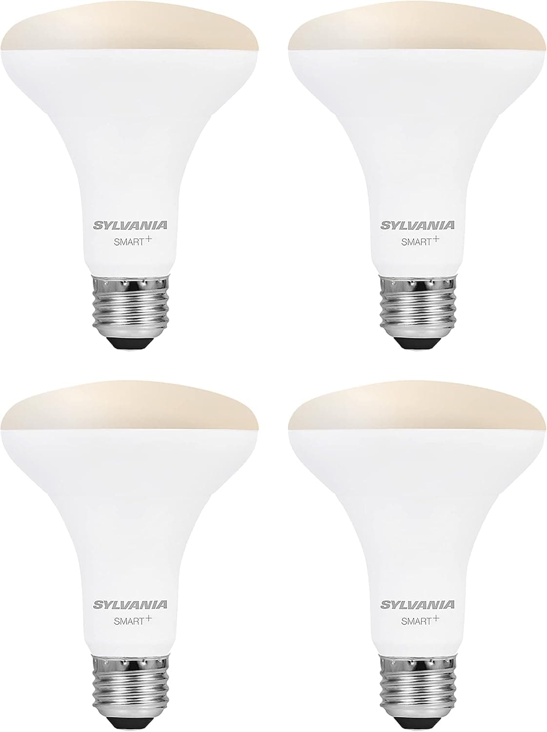 SYLVANIA Wifi LED Smart Light Bulb, 65W Equivalent Dimmable Soft White BR30, Compatible with Alexa and Google Home Only - 4 Pack (75689)
