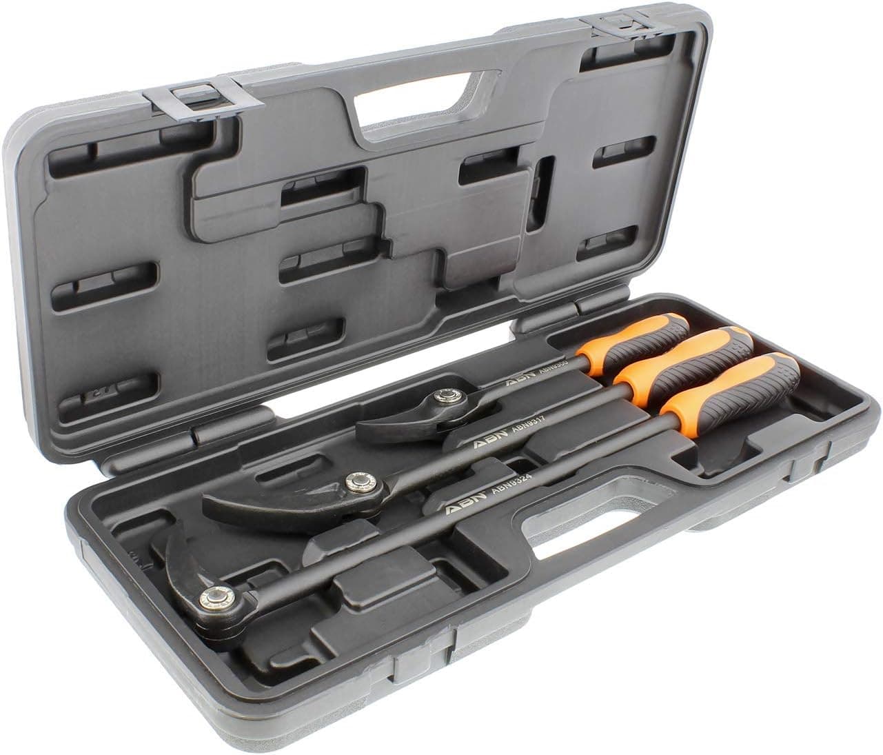 ABN Adjustable Pry Bar Set Heavy Duty 11-Point Indexing Pry Bar Set Automotive Pry Bar 3pc Kit – 8in, 12in, 16in