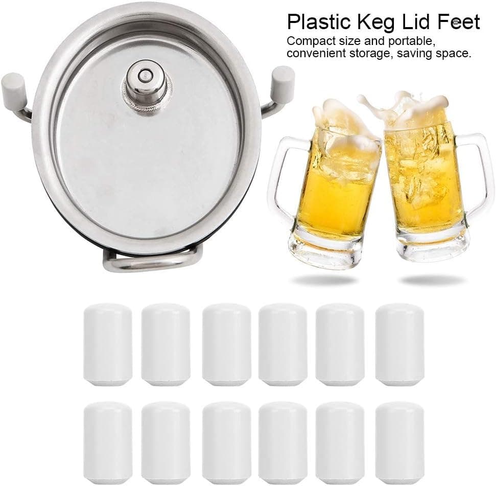 Beer Keg Parts 12PCS Homebrew Replacement Cornelius Keg Lid,Carbonation Lid 12 Pcs Keg Lid Feet, Feet for Keg Lids for Homebrew Kegging Hardware Tool Bar