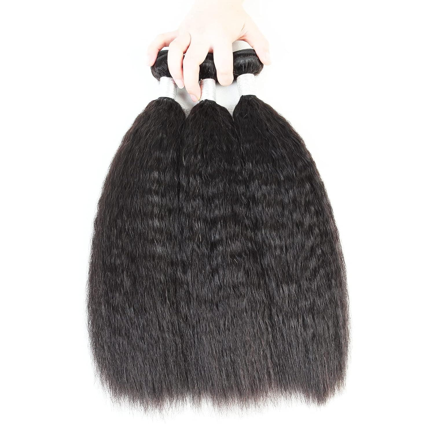12a Kinky Straight Bundles Yaki Straight Bundles Unprocessed Human Hair Extensions Remy Same Direction Cuticle Natural Color 18 20 22 inch