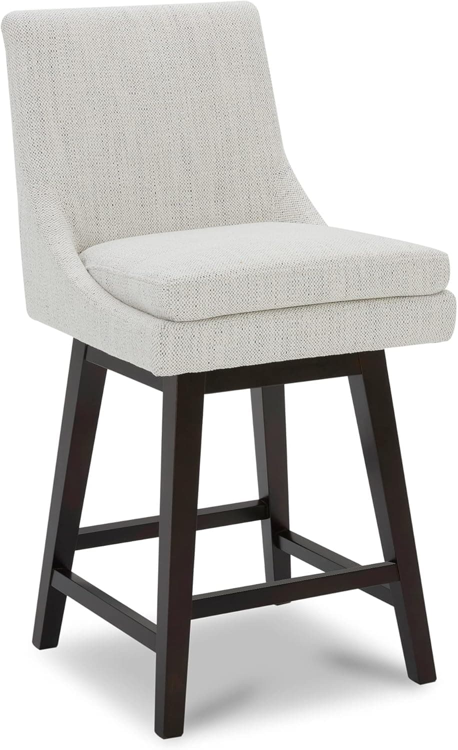 CHITA Counter Height Swivel Barstool, Upholstered Bar Stool, 26.8" H Seat Height, Fabric in Ivory