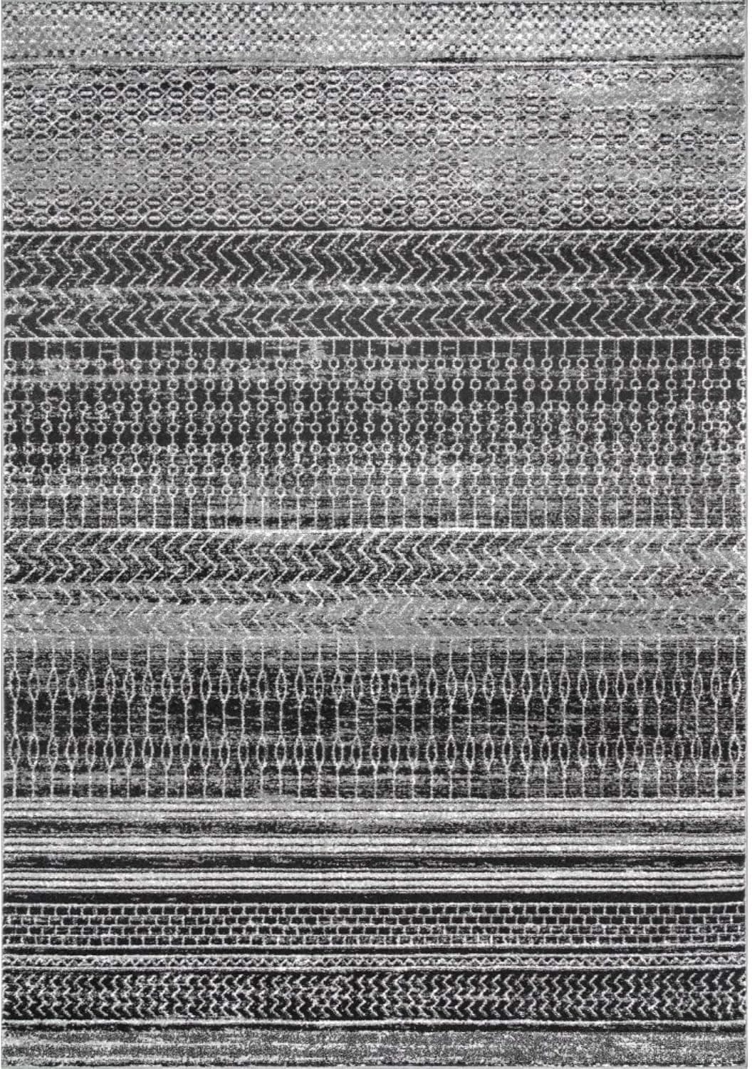nuLOOM Nova Stripes Runner Rug, 2' 8" x 8', Dark Grey