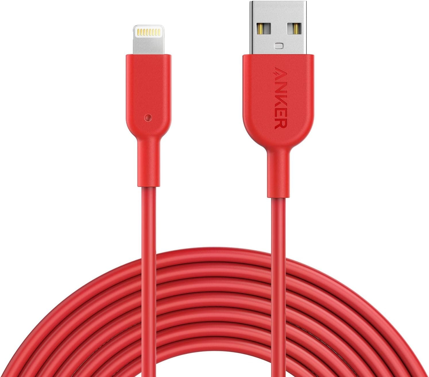 Anker Powerline II Lightning Cable (10ft), Probably The World's Most Durable Cable, MFi Certified for iPhone X / 8/8 Plus / 7/7 Plus / 6/6 Plus / 5s (Red)
