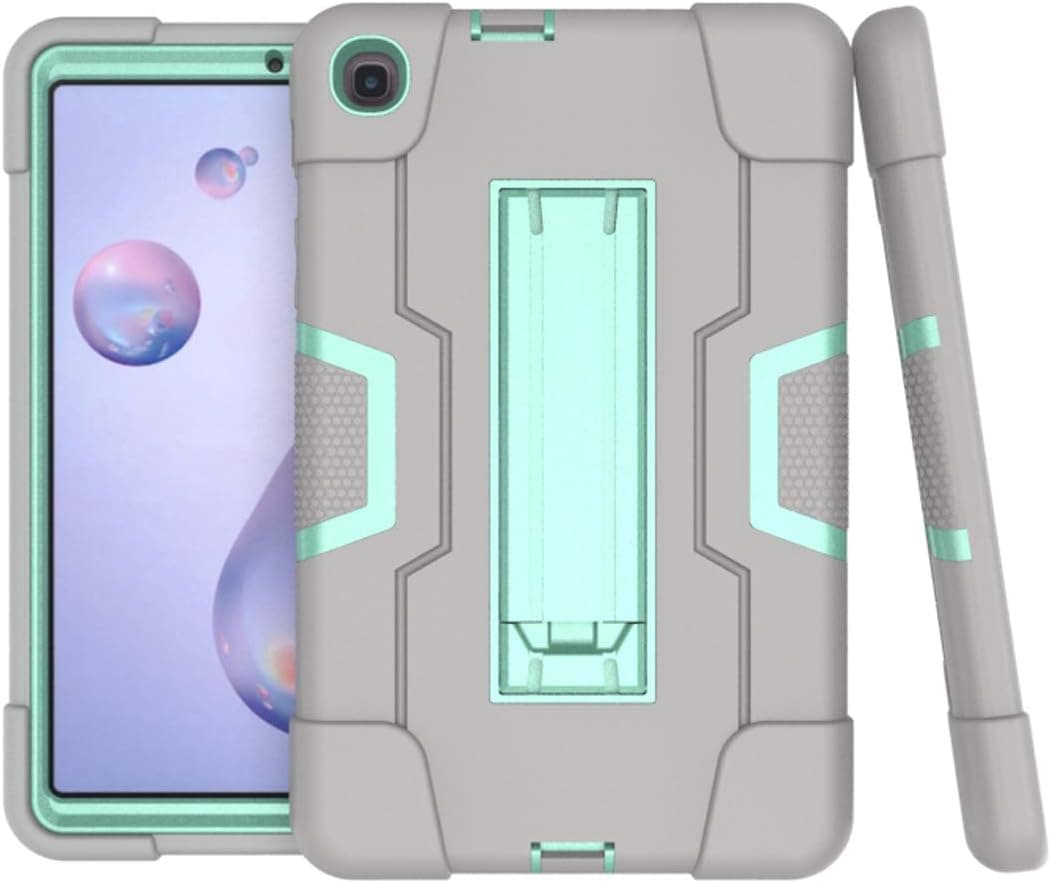 Galaxy Tab A 8.4 Case 2020, Bingcok Heavy Duty Rugged Full-Body Hybrid Shockproof Drop Protection Cover with Kickstand for Samsung Galaxy Tab A 8.4 2020 Model SM-T307 (6-Grey+Aqua)