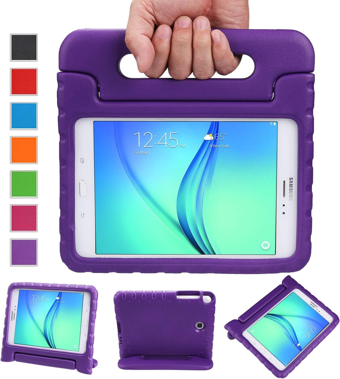 NEWSTYLE Tab A 8.0 Shockproof Case Light Weight Kids Case Super Protection Cover Handle Stand Case for Kids Children for Samsung Galaxy Tab A 8.0 8.0-inch - Purple (Not Compatible with other models)