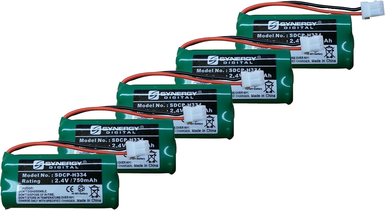 Synergy Digital Vtech BT264392 Cordless Phone Battery Combo-Pack Includes: 5 x SDCP-H334 Batteries