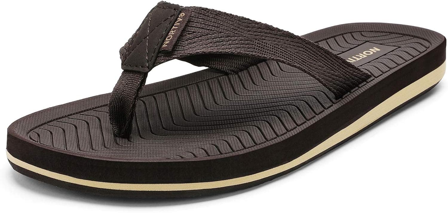 NORTIV 8 Men's Flip Flops Thong Sandals Comfortable Light Weight Beach Shoes