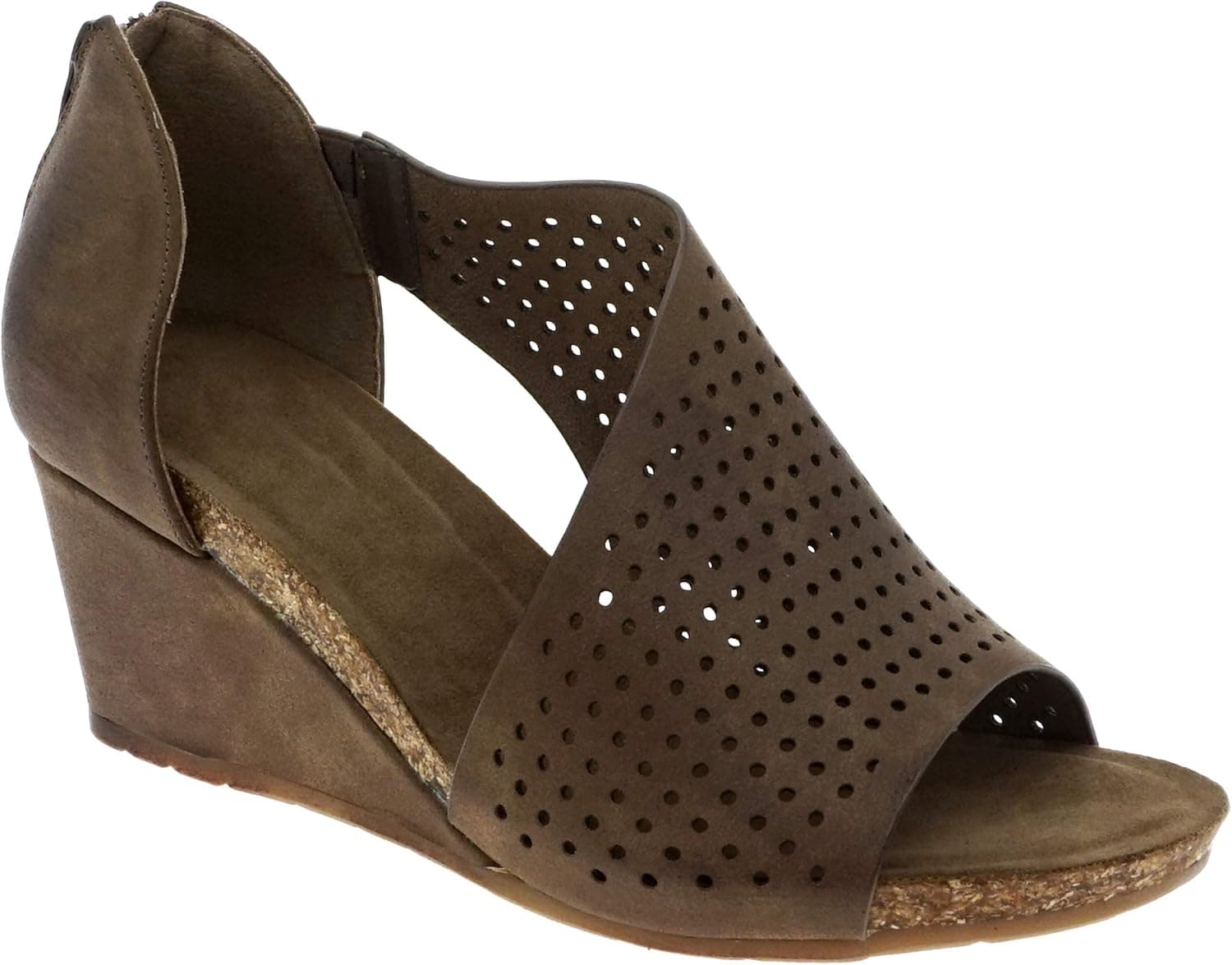 MVE Shoes Women’s Stylish, Soft And Comfortable Open Toe Side Cutout Wedge Heel