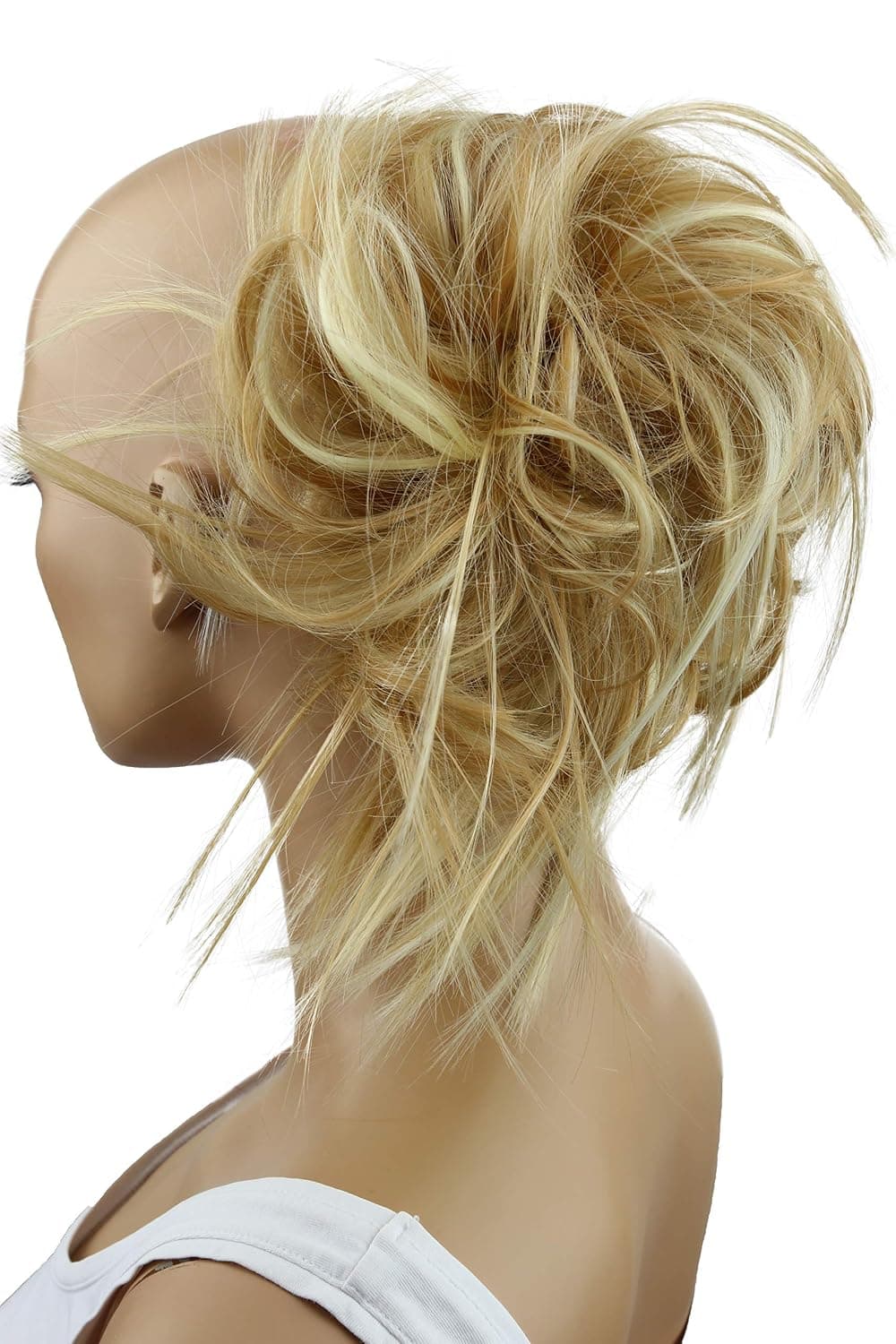CAISHA by PRETTYSHOP XXL Hairpiece Scrunchy Updo Bridal Hairstyle Voluminous Wavy Messy Bun Blonde Mix G20F