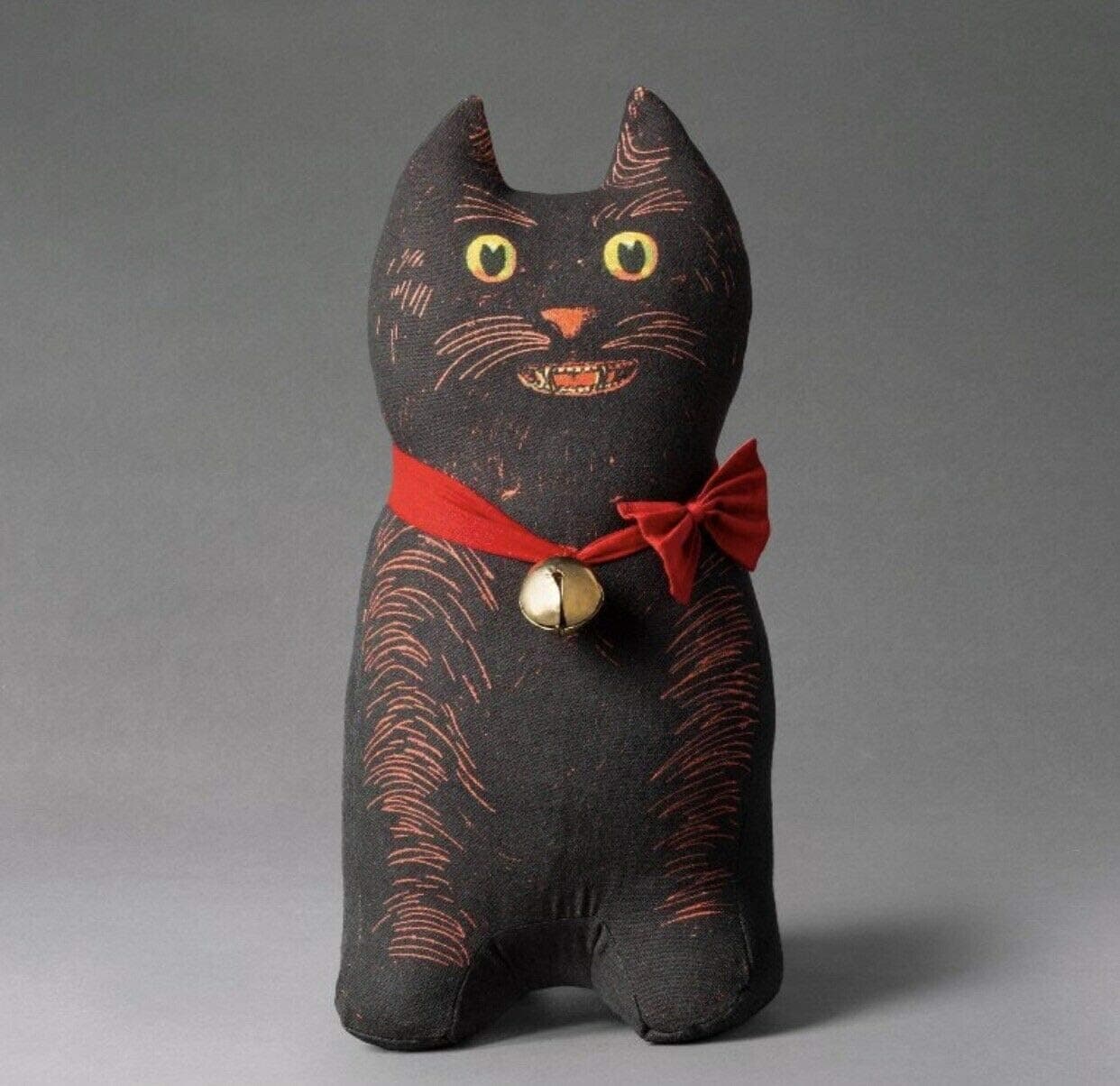John Derian Threshold The Cat Cat Shaped Throw Pillow Black,red