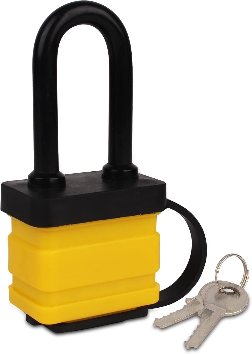 Waterproof Padlock, Wide Body - Weather Resistant Outdoor Padlock,Padlock Waterproof Lock Key Padlocks 1-9/16-Inch Heavy Duty Padlocks，for Gym Locker, Garage, Fence, Shed, Yard (Yellow)