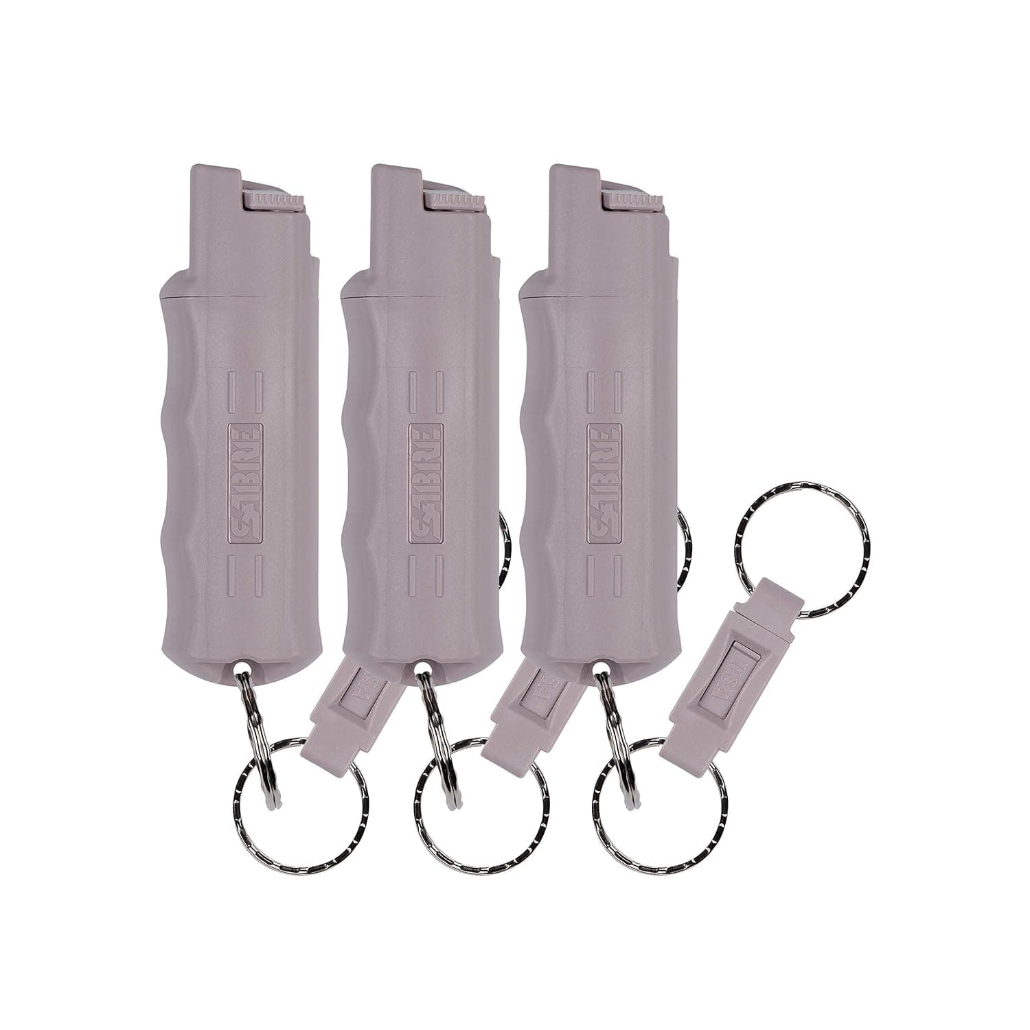SABRE Pepper Spray, Maximum Police Strength OC Spray, Quick Release Keychain for Easy Carry and Fast Access, Finger Grip for More Accurate and Faster Aim, 25 Bursts, Secure and Easy to Use Safety