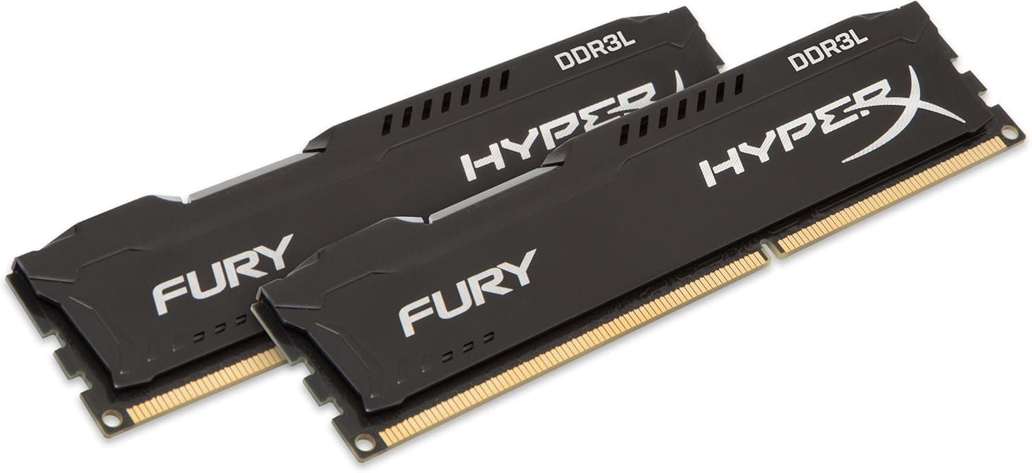 HyperX Kingston Technology Fury 8GB Kit (2 x 4GB) 1600MHz DDR3L Desktop Memory HX316LC10FBK2/8