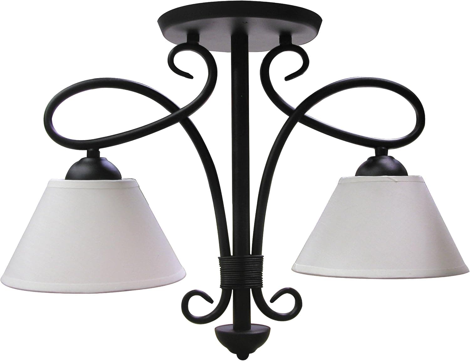 ITC (34100-SS96BEY00-DB Savannah Black 2-Arm Cream Cone Dinette Light with Switch
