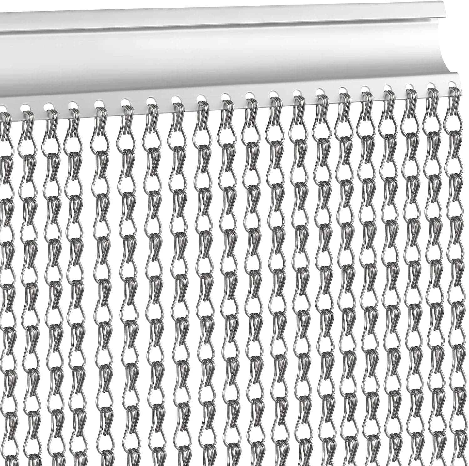 VerRich Dark Grey Chain Curtain Door Screen: 35.43"X 78.74" 90 * 200 CM Aluminium Chain Screen for Indoor & Outdoor Decoration