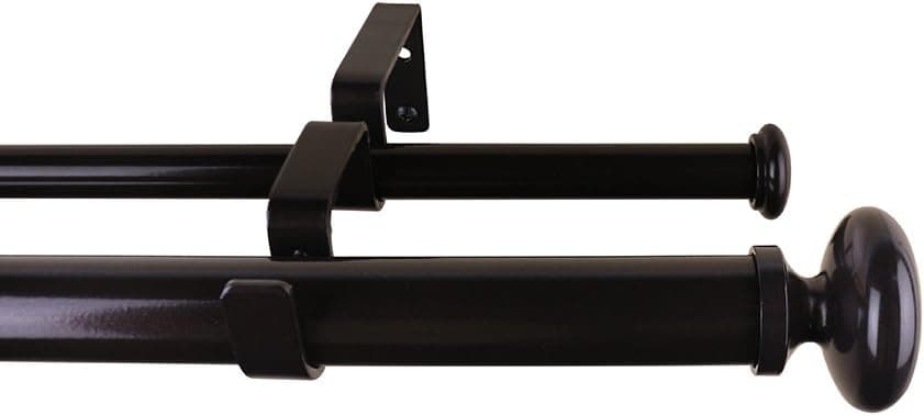 Meriville 1-Inch Diameter Prima Telescoping Double Window Treatment Curtain Rod, 84-Inch to 120-Inch, Oil-Rubbed Bronze
