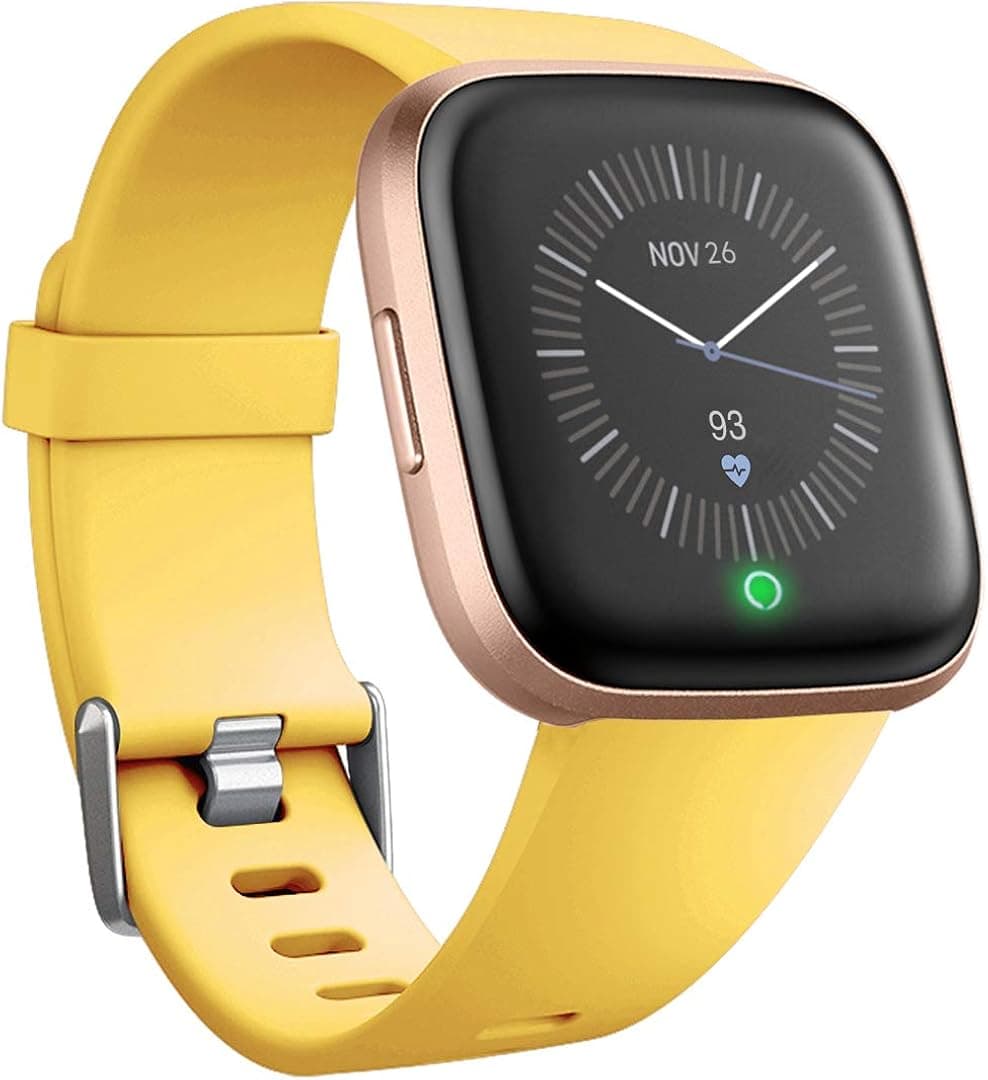 Ouwegaga Compatible for Fitbit Versa 2 Bands Versa Lite Bands Men Women Straps Mango Yellow Large