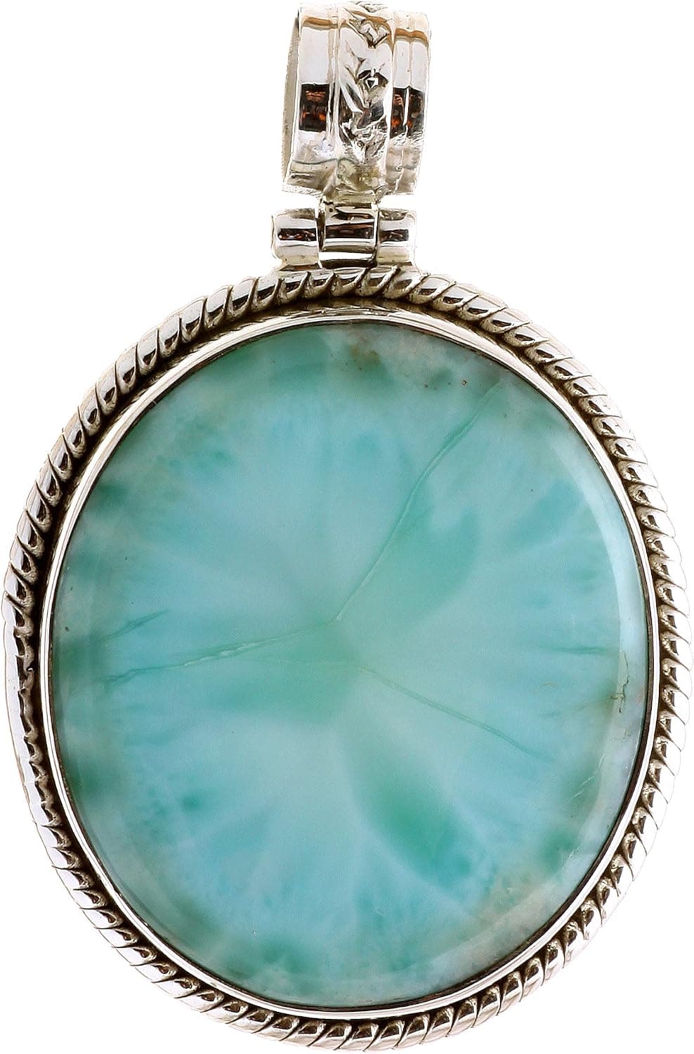 Larimar Oval Pendant - Sterling Silver