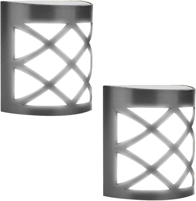 Yosooo Solar LED Yard Light,2 Pcs Waterproof Garden Wall Light Solar Powered Outdoor Lantern Lamp for Garden Landscape Fence Yard(Pure White)