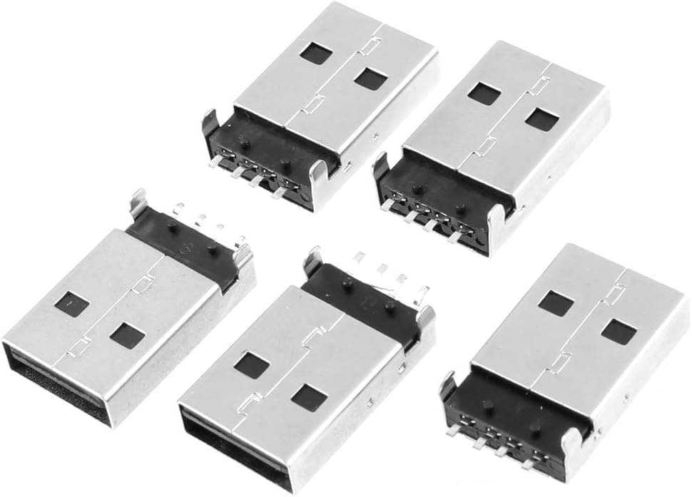 uxcell 5 Pcs USB Type A Male Solder Jack Connector Repair Parts
