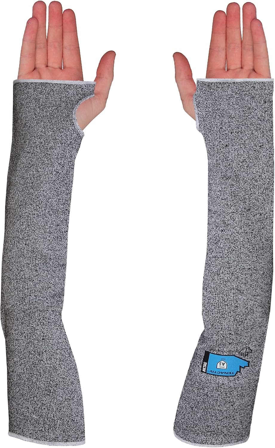 Superior Glove KTAG1T18T TenActivTM Grey Stay-Cool Cut-Resistant Sleeve 18" Length (Extra Large, With Thumbhole)